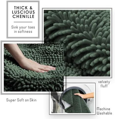 Hearth & Harbor Bathroom Rugs, Chenille Bath Mat - Image 6