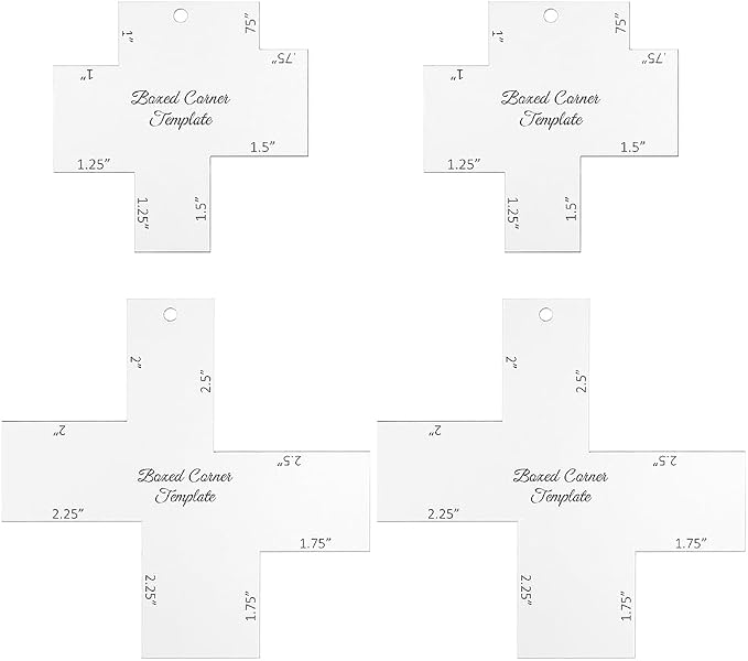 INFUNLY 4pcs Boxed Corner Template 2 Size Cutting Corners Template - Image 5