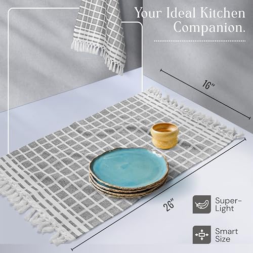 Matrix Dobby Kitchen Towels Set of 4, 100% Cotton, Combo Pack, Absorbent Tea - Image 4