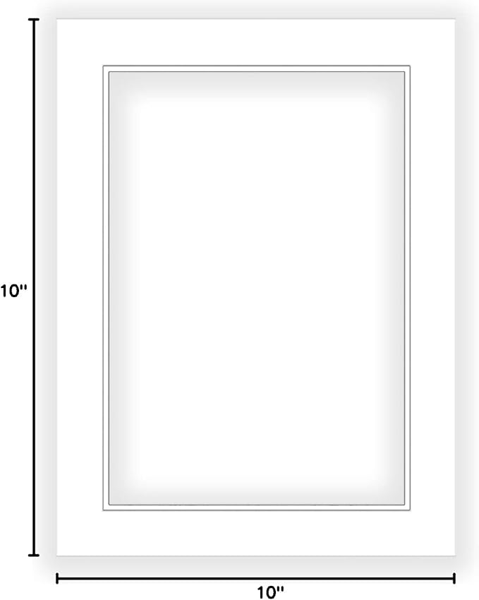 10x12 Mat for 8x10 Photo - Precut White on White Double Mat Picture Matboard for Frames Measuring 10 x 12 Inches - Bevel Cut Matte to Display Art Measuring 8 x 10 Inches - Acid Free ONE MAT