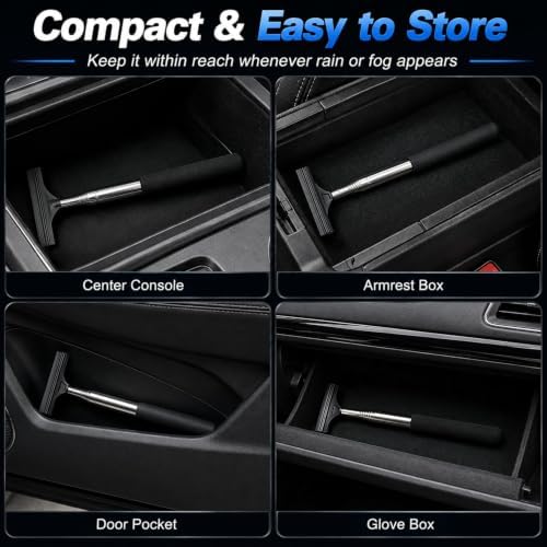 2 Pack Car Side Mirror Squeegee, Silicone Blade Rearview Mirror Cleaner - Image 3