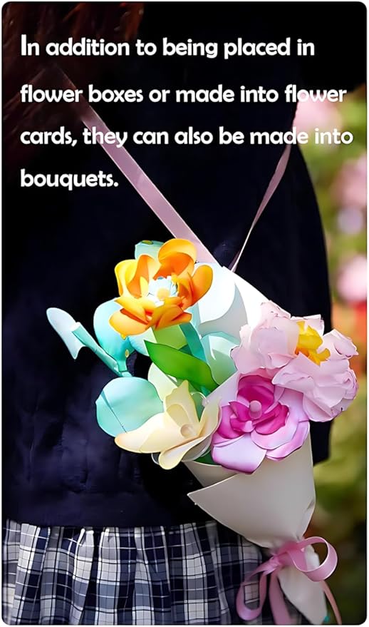 Science Craft Kit: Color Mixing & Dyeing Paper Flower Bouquet for Adults, Teens & Kids 8-12. Handmade Craft for Women's Group Activities & Stem Family Fun, Gift for Birthday Christmas, (Green Florist)