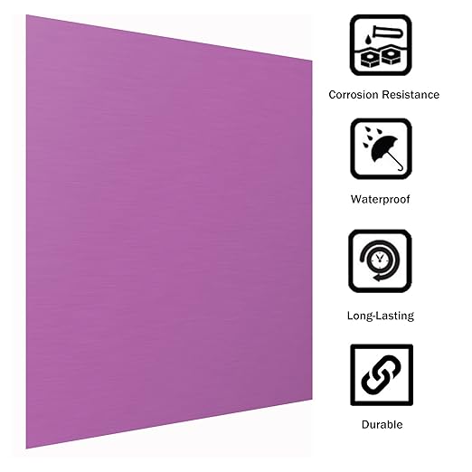 Anodized Aluminum Sheet Metal 12 x 12 x 1/32 Inch Purple Metal Plates for Laser Engraving, 0.8MM Thin Decorative Sheets for Crafting, House Decoration