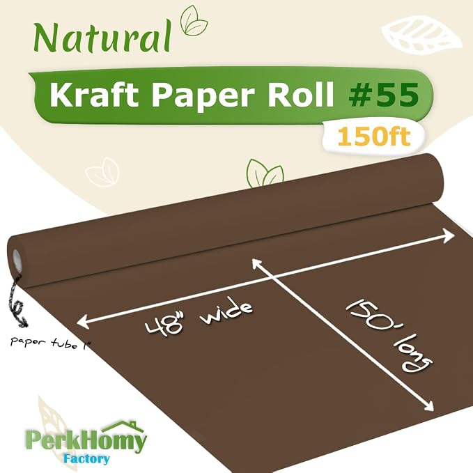 PerkHomy Coffee Kraft Paper Roll 48" x 1 - Image 2