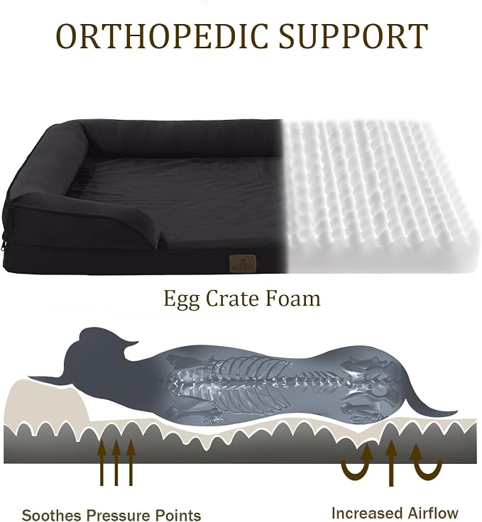Bedfolks Orthopedic Dog Bed Extra Small, Waterproof Dog Sofa Bed - Image 2