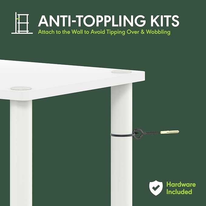 Furinno Turn-N-Tube 5-Tier Toolless Display Rack, French Oak/Black - Image 4