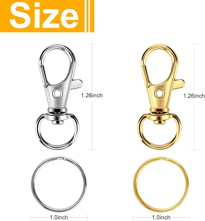 60PCS Keychain Making Supplies, Lobster Claw Clasp - Image 4