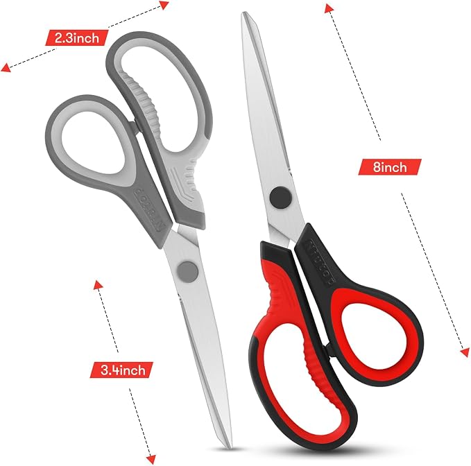 Scissors, Niutop 8" All Purpose Scissors Heavy Duty Ergonomic Comfort Grip - Image 3