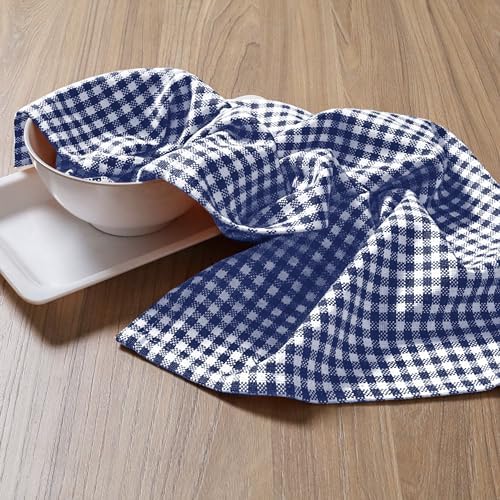 4 Pack Gingham Check Kitchen Dish Towels 16x26 Inches, Absorbent & Durable - Image 2