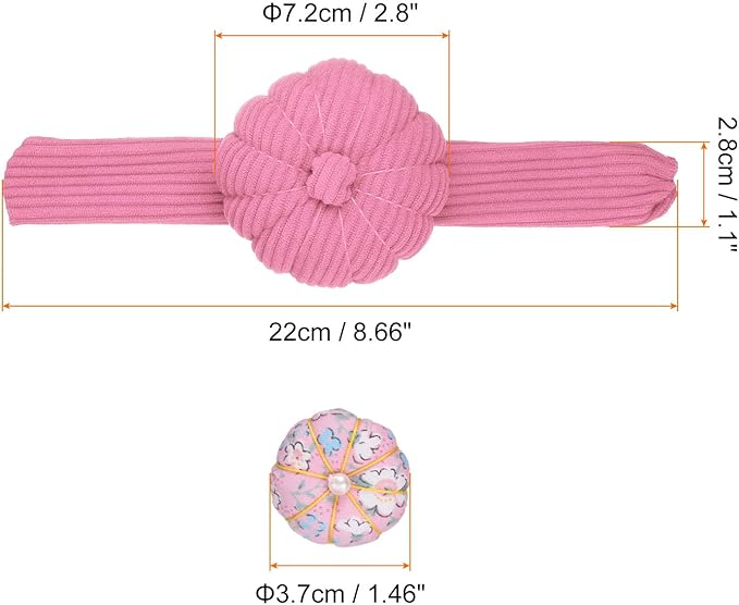 HARFINGTON Wrist Pin Cushions, Sewing Needle Pin Cushion Adjustable Strap with Elastic Strap Finger Ring Pincushions Fit All Wrist Sizes for Sewing Quilting Needlework DIY Crafts, Pink/Pink