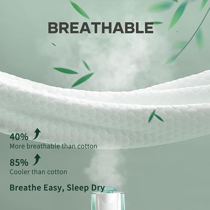 OhGeni 100% Waterproof Mattress Protector, Full Size Mattress Soft Pad - Image 6