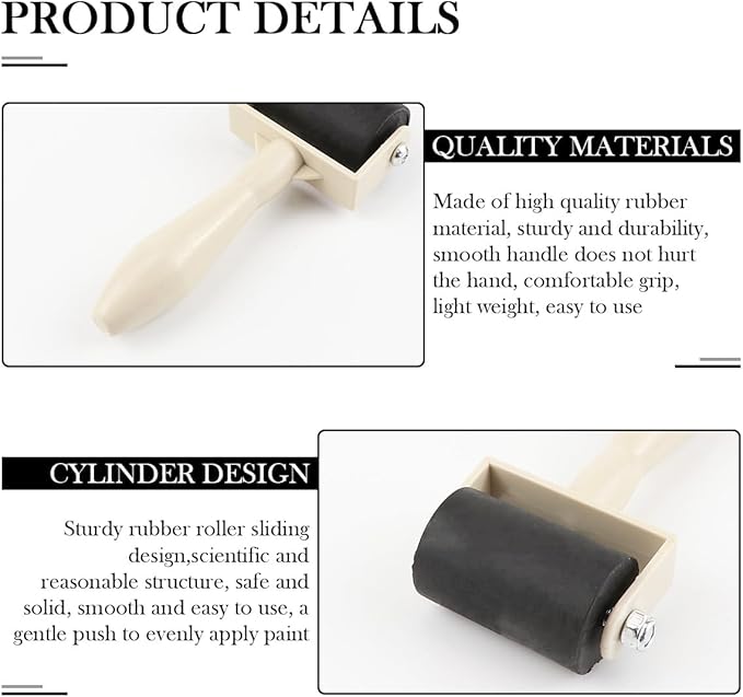 15Pcs Printmaking Brayer Rubber, Relief Printing Brayers Plastic Brayer Brayer Rollers Art Craft Roller for Printmaking,Ink,Wallpapers Stamping Gluing