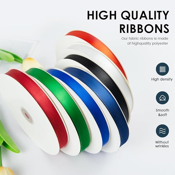 1" Wide x 100 Yards Single Face Polyester Satin Ribbon, Satin Ribbon for Crafts, Gift, Hair Bows, Wedding Party Decoration, Bow Making & Other Projects (Royal Blue)