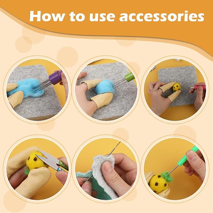 99 Pcs Needles Felting Tools Kit Soft 6"x6" Needle Felting Pad - Image 5