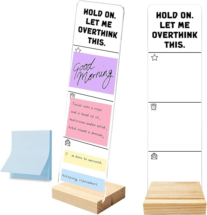 Monitor Memo Board with Removable Wooden Base Acrylic Portable Sticky Note by HTBIG