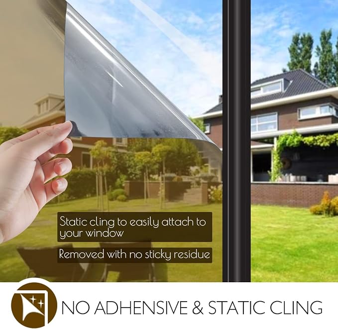 HIDBEA Window Privacy Film Daytime, Heat Control Sun Blocking Anti UV - Image 5