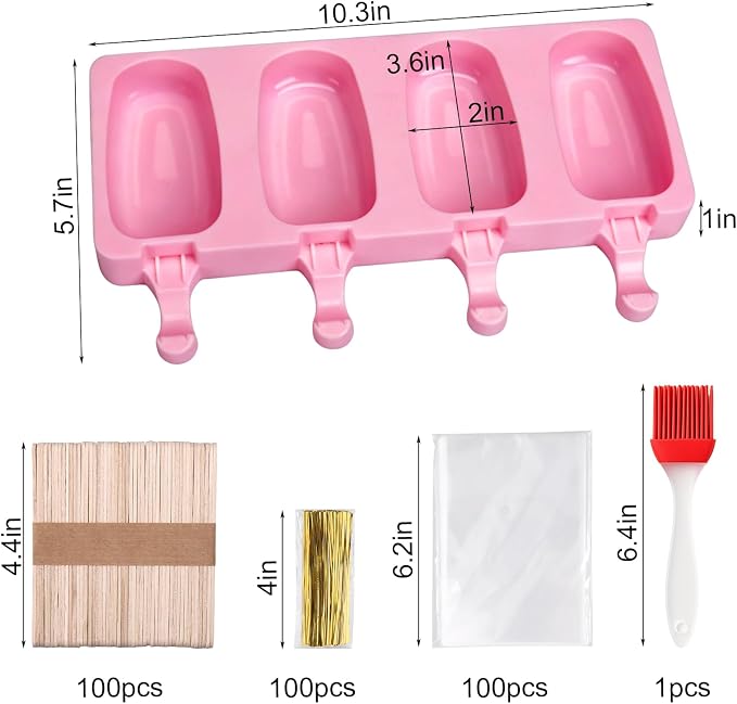 Mity rain 2 Pack Cake Pop Molds Silicone, 8 Cavity Reusable Cakesicle Molds | - Image 2