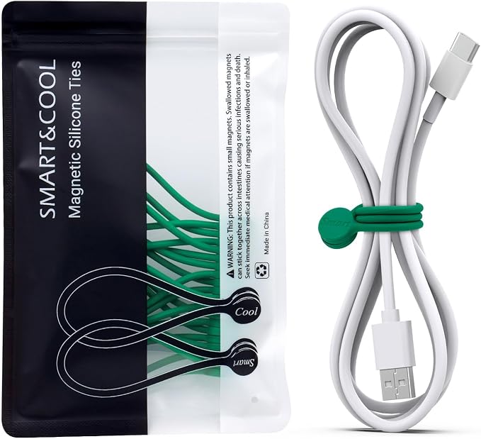 SMART&COOL Reusable Silicone Magnetic Cable Ties by SMARTCOOL