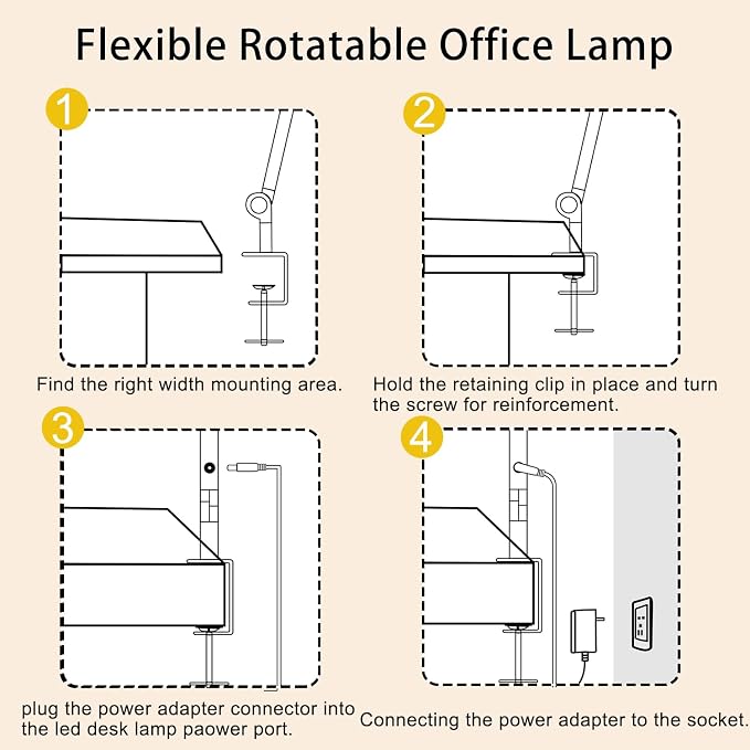 LED Desk Lamp with Clamp & Flexible Arm - Image 4