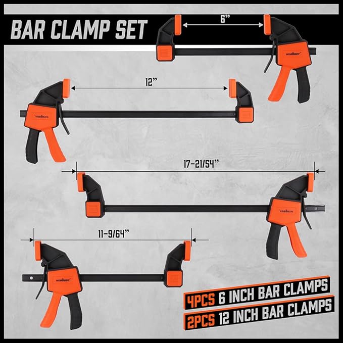 HORUSDY 8-Pack Bar Clamps for Woodworking, Wood Working Clamp Sets, Quick - Image 2