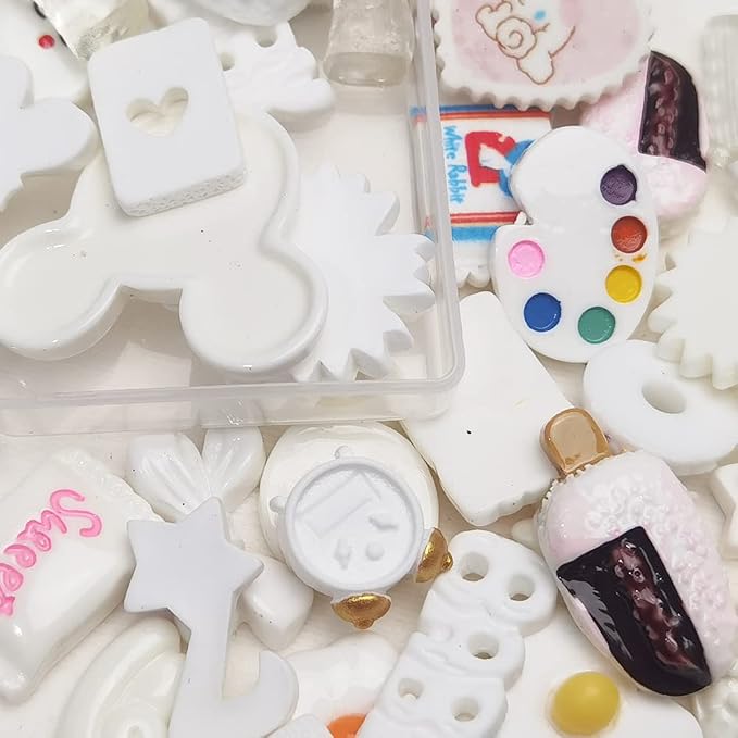 Chenkou Craft 50pcs Lots Mix Assorted White Craft DIY Flatbacks Resin Flat Back - Image 3