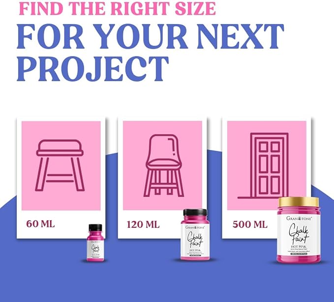GRANOTONE Chalk Paint for Furniture | Matt-Finish Water-Based Acrylic Paint for Wood, Walls, Metal, Glass, Paper, Fabric Canvas | Maximum Coverage Chalk Paint for Kids & Adults, 120 Ml (GREECE BLUE)