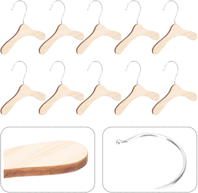 Wooden Dog Clothes Hangers 8.66 Inch Small Pet Apparel Hangers Wear-Resistant - Image 8