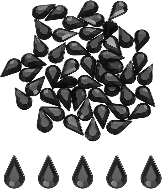 MECCANIXITY 50PCS Flat Back Acrylic Teardrop Gems 6x10mm Artificial Rhinestones by MECCANIXITY