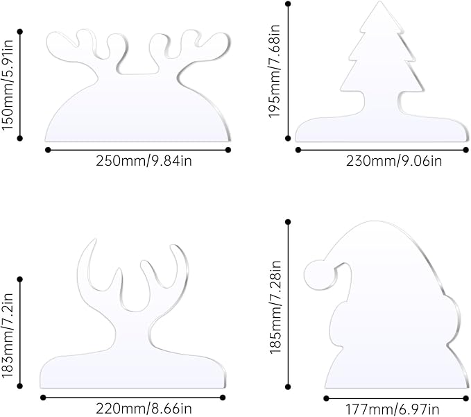 Router Template, 5mm Christmas Clear Cut Board DIY Woodworking Handle Templates - Image 2