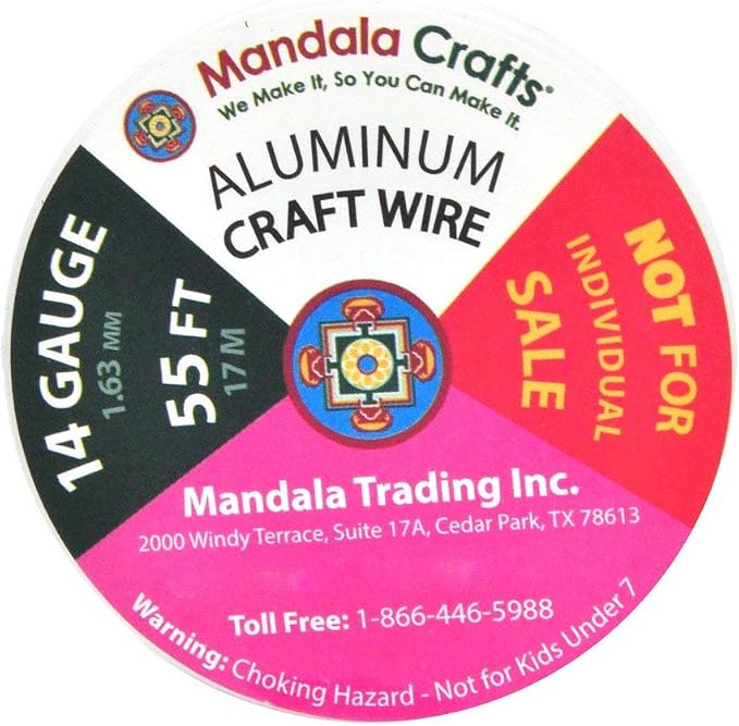 Mandala Crafts 14 GA Black Red Green Assorted Anodized Aluminum Craft Wire | - Image 3