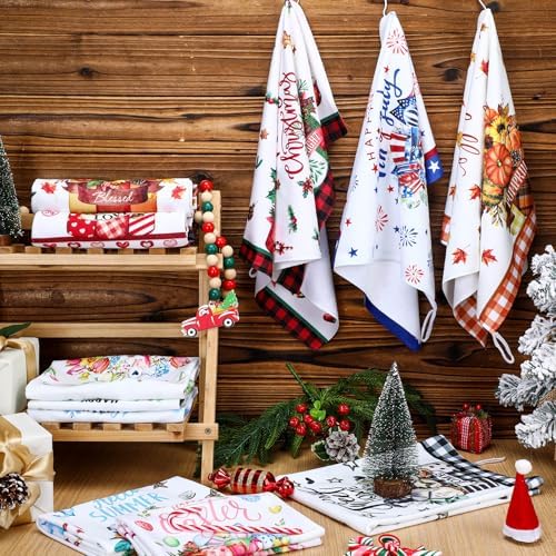 FuWeave 12 Pcs Seasonal Kitchen Towels Set - Image 5