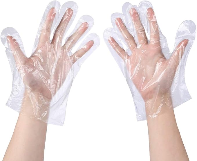 MoloTAR 100 pcs Plastic Disposable Gloves, Disposable Gloves, One Size Fits Most by MoloTAR