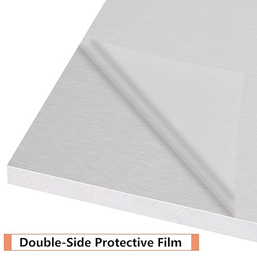 2Pack 6061 T651 Aluminum Sheet Metal 4 x 4 x 1/2Inch (12.7MM) Flat Plain Thickened Aluminum Plate Covered with Protective Film, Heat Treatable Rectangle 0.50" Thick Aluminum Metal Plate for Industrial