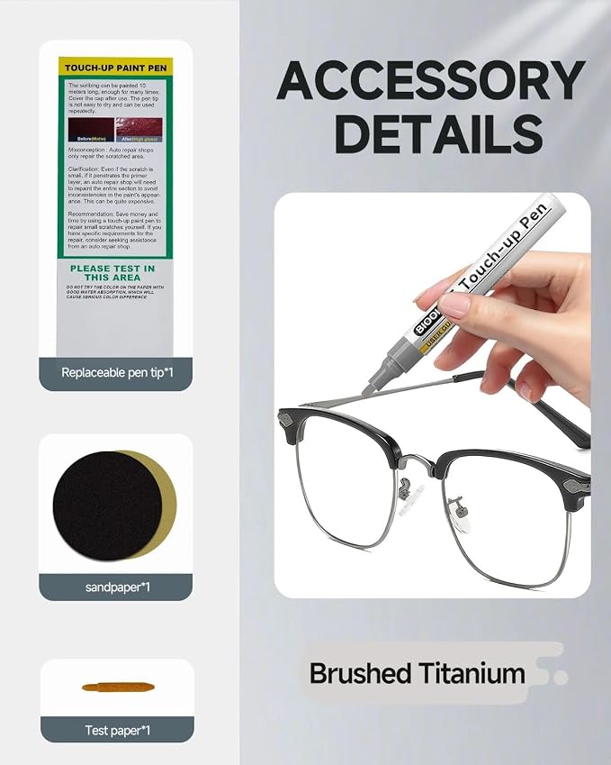 Titanium Eyeglass Frame Touch Up Paint Pen, All-in-One Touch Up Kit - Image 7