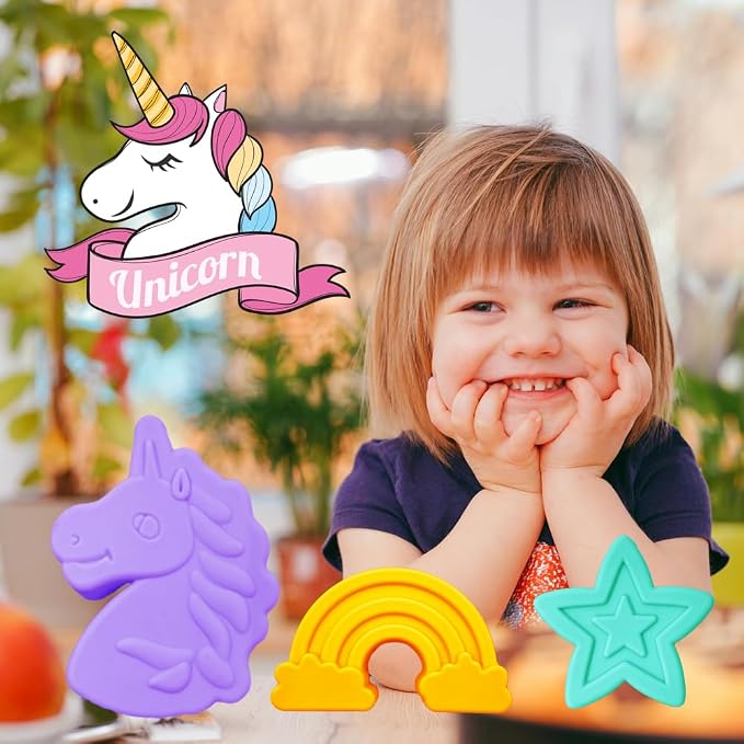 2 Pack Unicorn Molds Silicone 4 Cavity 3D Big Cartoon Themed Baking Mould Tray - Image 6
