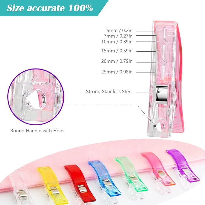 Doukey Large Sewing Clips Fabric Clips 50PCS Jumbo Quilt Clips - Image 3