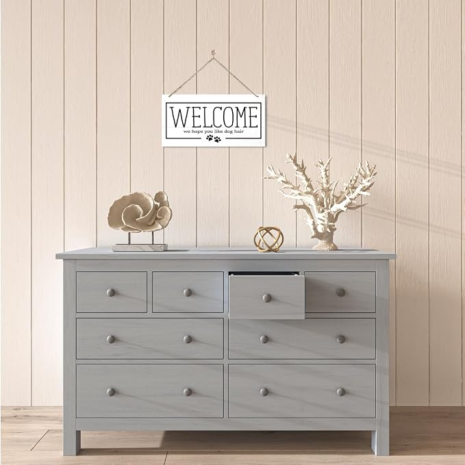 Welcome Sign for Front Door, Welcome Decor Wooden Hanging Sign for Dog Lover - Image 5