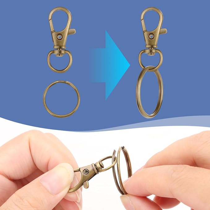 50 PCS in 25 Sets, Metal Swivel Lobster Claw Clasps, Keychain Clasp - Image 4