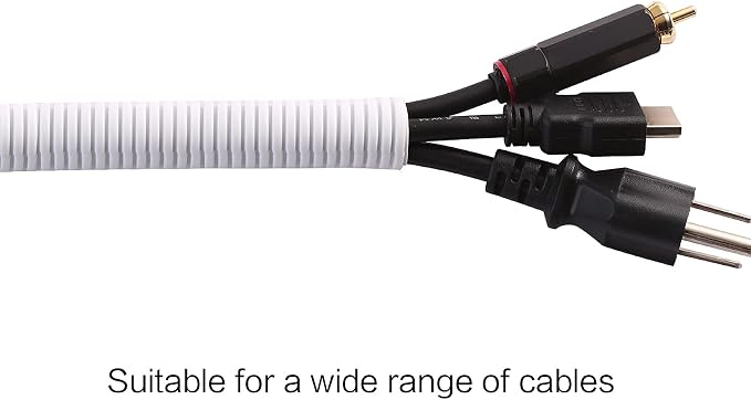 Alex Tech 25ft - 1/4 inch Split Wire Loom Tubing - White - Image 4