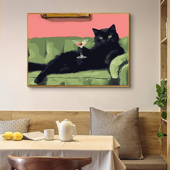 Eiazuiks Stamping Cross Stitch Kit, Gentleman Cat Counting Cross Stitch Kit - Image 3