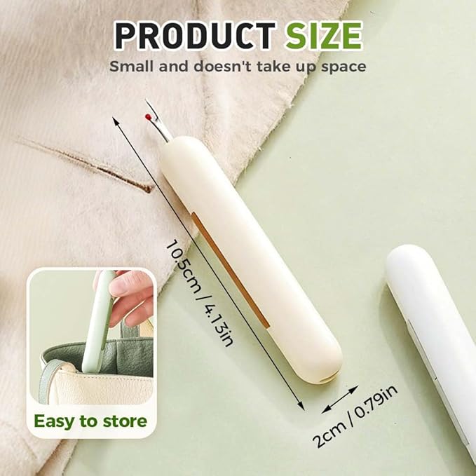 2 in 1 Needle Threader Seam Ripper, Upgraded Sewing Kit Tool for Needle Threading and Seam Removal, Quilting Stitching Supplies for Elderly and Sewing Enthusiasts (White)