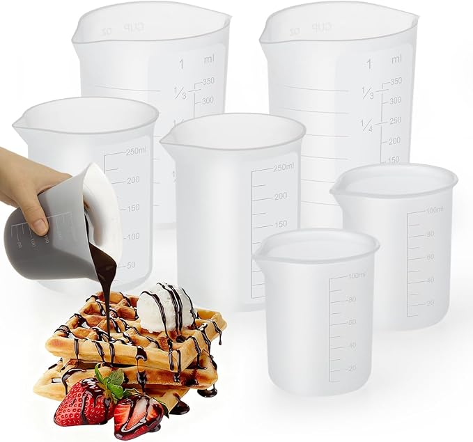 Aieve 6 Pcs Silicone Chocolate Melting Cups, Reusable Measuring Cups by Aieve