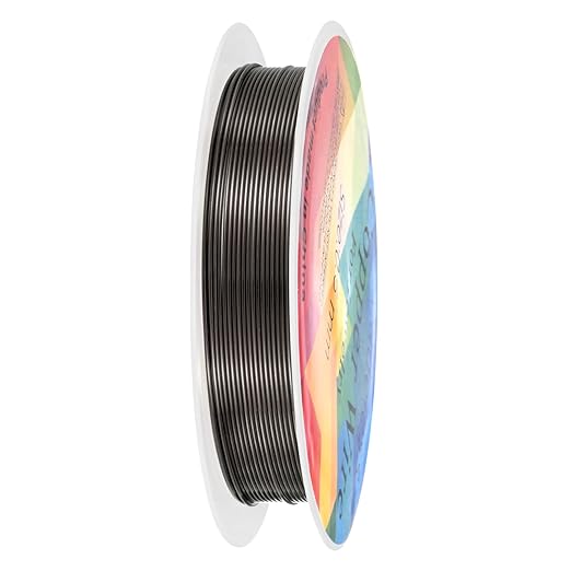 0.7 mm/21 Gauge Copper Wire for Jewelry Making, 10.2FT Copper Beading Craft Wire for Jewelry/Weaving/DIY Crafting/Planting, Color-Retaining [3.1M, Metallic Black]