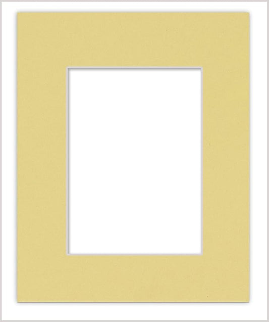 11x14 Mat for 8.5x11 Photo - Precut Soft Yellow Picture Matboard for Frames Measuring 11 x 14 Inches - Bevel Cut to Display Art 8.5 x 11 Inches - Acid Free ONE MAT with Backing Board & Clear Bag