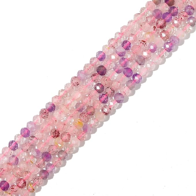 Natural Fluorite Beads 4x2mm 120pcs Faceted Rondelle Loose Semi Gemstone Beads for Jewelry Making Design