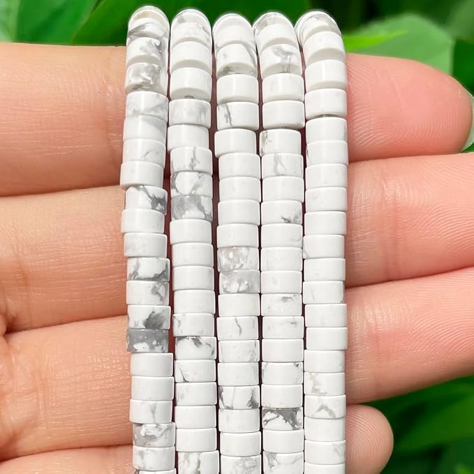 150Pcs 4×2mm Natural White Howlite Spacer Stone Beads - Image 3