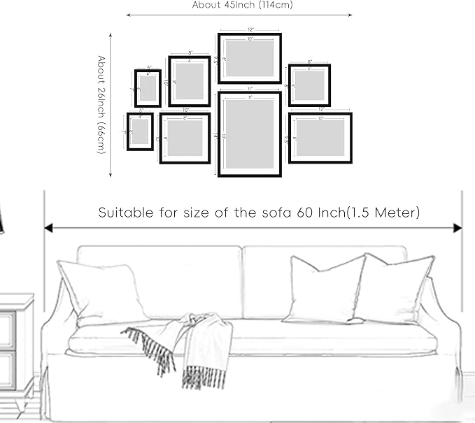 ArtbyHannah Gallery Wall Frame Set, 8 Pack Picture Frames Collage Wall Decor - Image 7