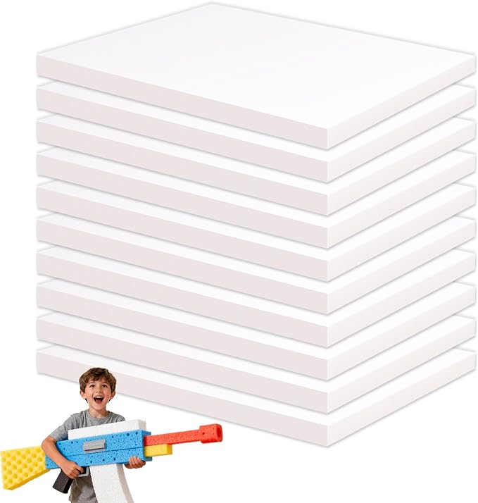 Gvereld High Density XPS Foam Board,10 Pack 11.7x7.8x0.4in Polystyrene Craft Foam Sheets, Rigid and Easy to Shape,DIY Modeling Art Projects, Party Decoration, Cosplay Prop Production, Heat Insulation
