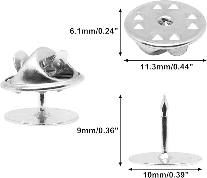 130 Set Pin Backs, Blank Pins Scatter Butterfly Clutch Pin Holder Enamel Pin Locking Backs Tie Tacks Jewelry Pin Backings Clasp for Brooch Lapel Hat Uniform Badges Tie Tack (10mm, Silver)