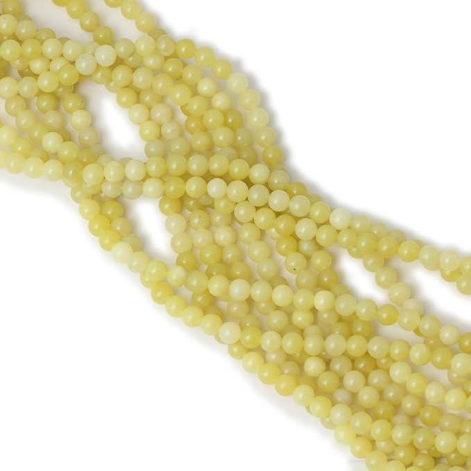 60PCS 6mm Natural Yellow Lemon Jade Gemstone Round Loose Beads - Image 4